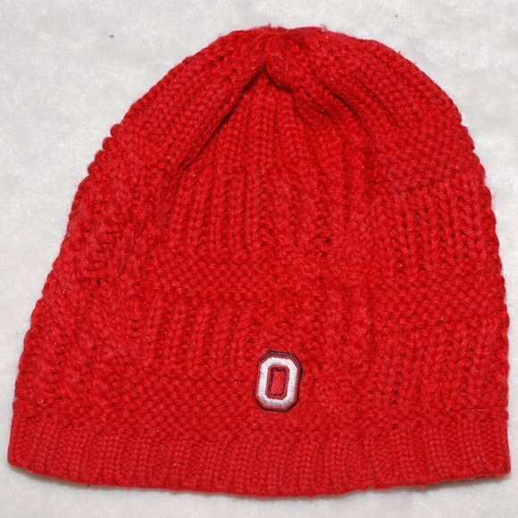 Nike OSU 100% Acrylic Ohio State Buckeyes Scarlet Red Beanie Hat One Size GUC - Picture 1 of 4